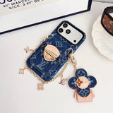 Louis Vivienne Pendant Gold Chain iPhone Case