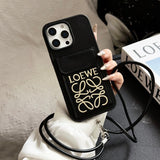Loe Black & Brown Card Bag Crossbody iPhone Case