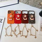 Louis Vivienne MagSafe Gold Chain iPhone Case