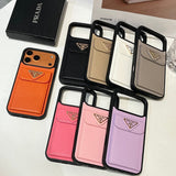 Pra Color Leather Card Bag iPhone Case