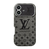 Lou Brown & Black Color Leather iPhone Case