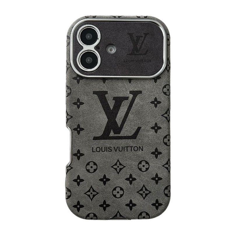 Lou Brown & Black Color Leather iPhone Case