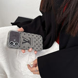 Lou Brown & Black Color Leather iPhone Case