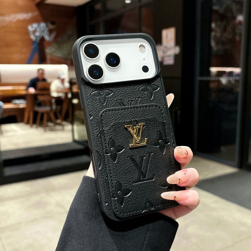 Lou Color Card Bag Leather iPhone Case