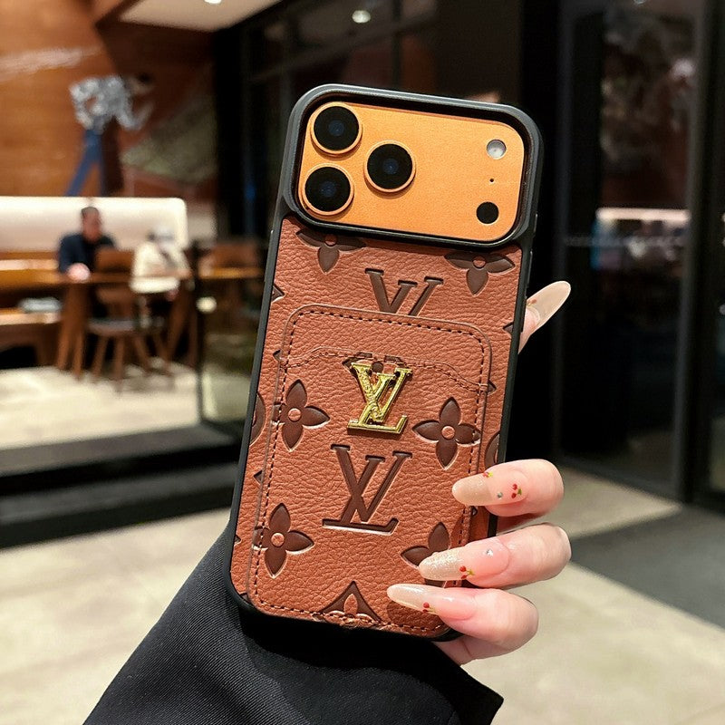 Lou Color Card Bag Leather iPhone Case