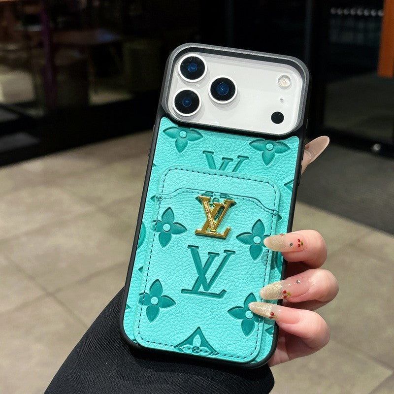 Lou Color Card Bag Leather iPhone Case
